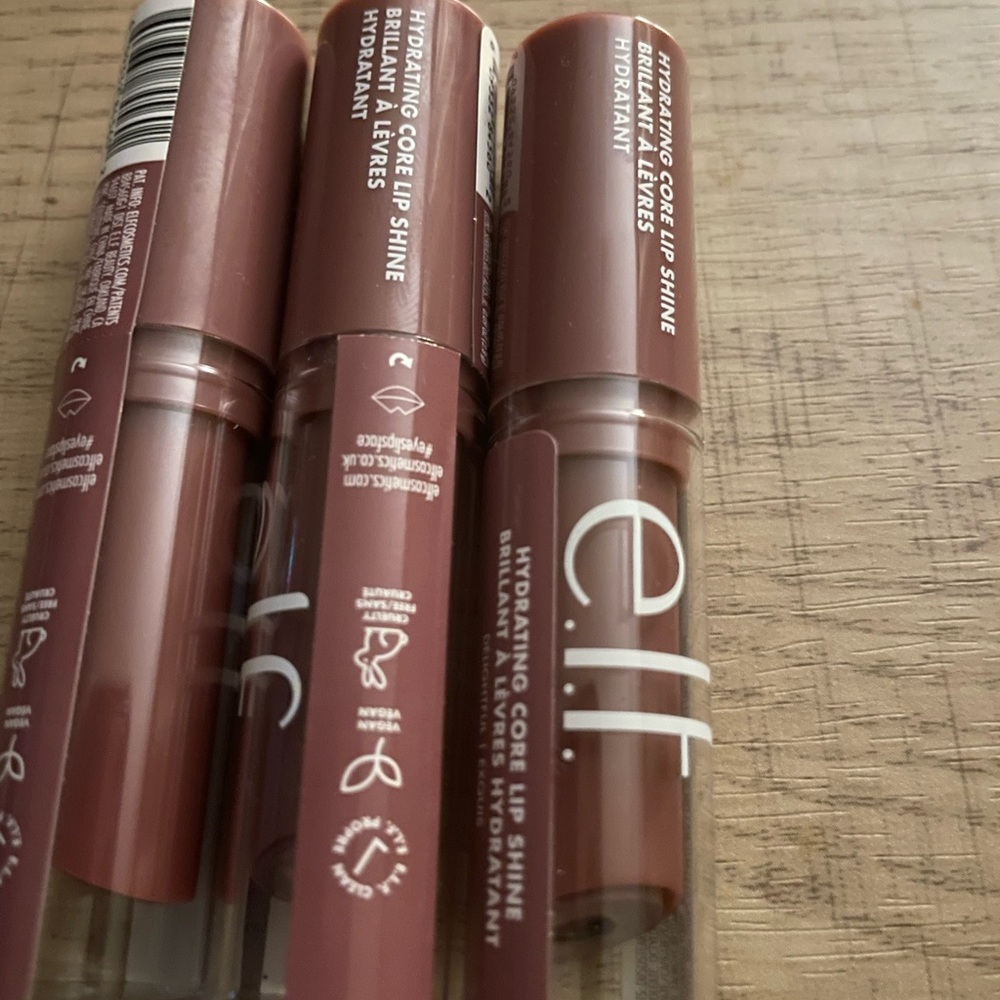 Elf hydrating core lip shine,  3pk.  Color:  Delightful.